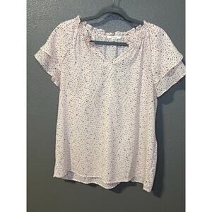 Pleione Women's Pink Patterned Blouse - Size L (sku 52)